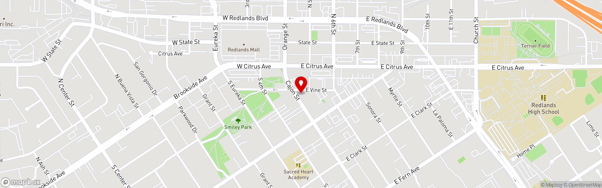 Street map pinning Bricks and Birch in Bricks and Birch - Redlands