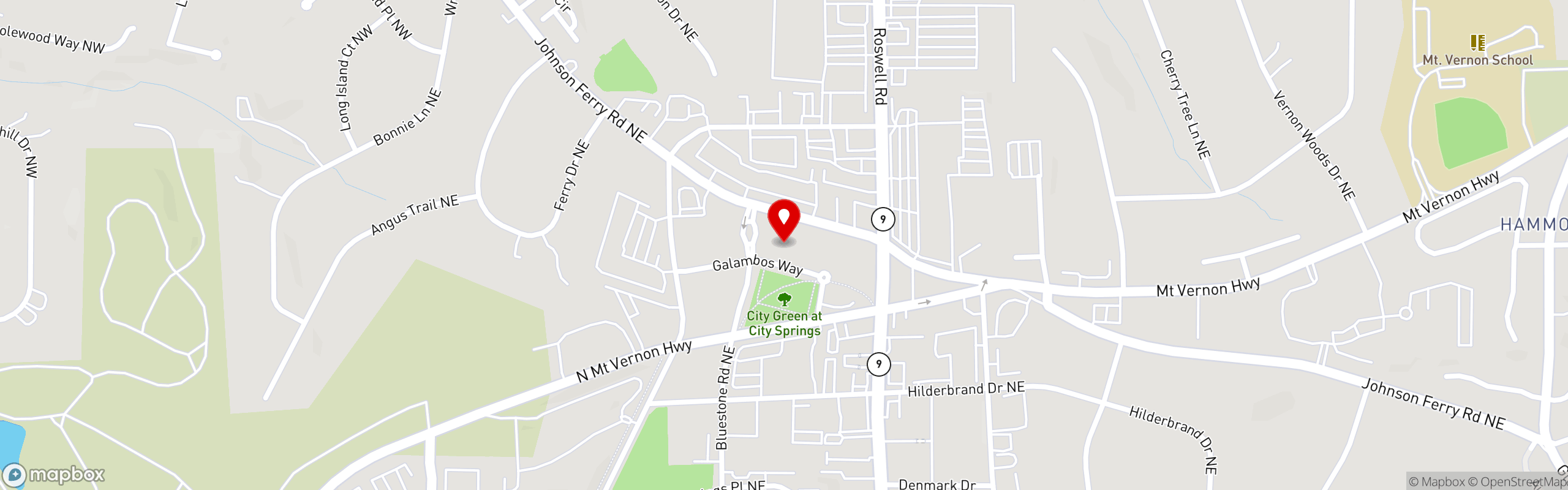 Street map pinning Taste Wine Bar and Market in Sandy Springs