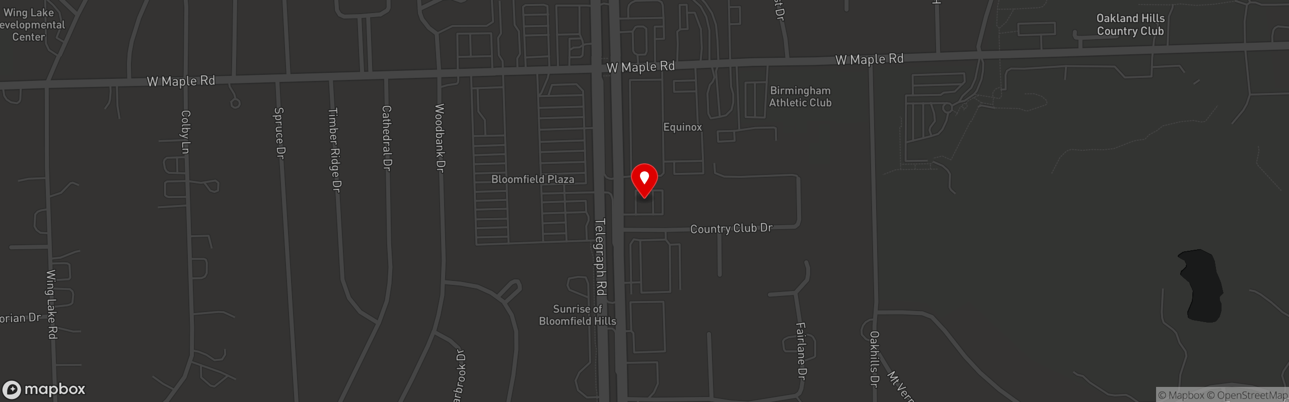 Street map pinning MEX - Bloomfield in Mex Bloomfield