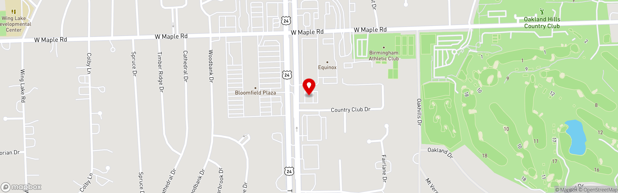 Street map pinning MEX - Bloomfield in Mex Bloomfield