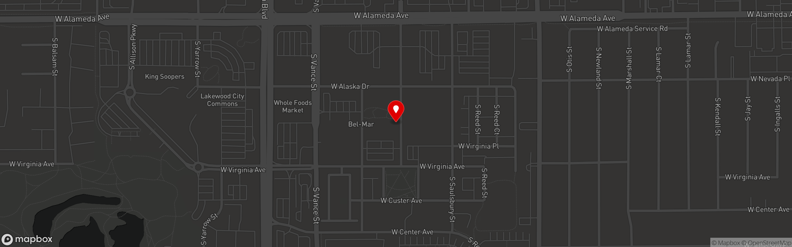 Street map pinning Tstreet Roadhouse in TStreet Roadhouse