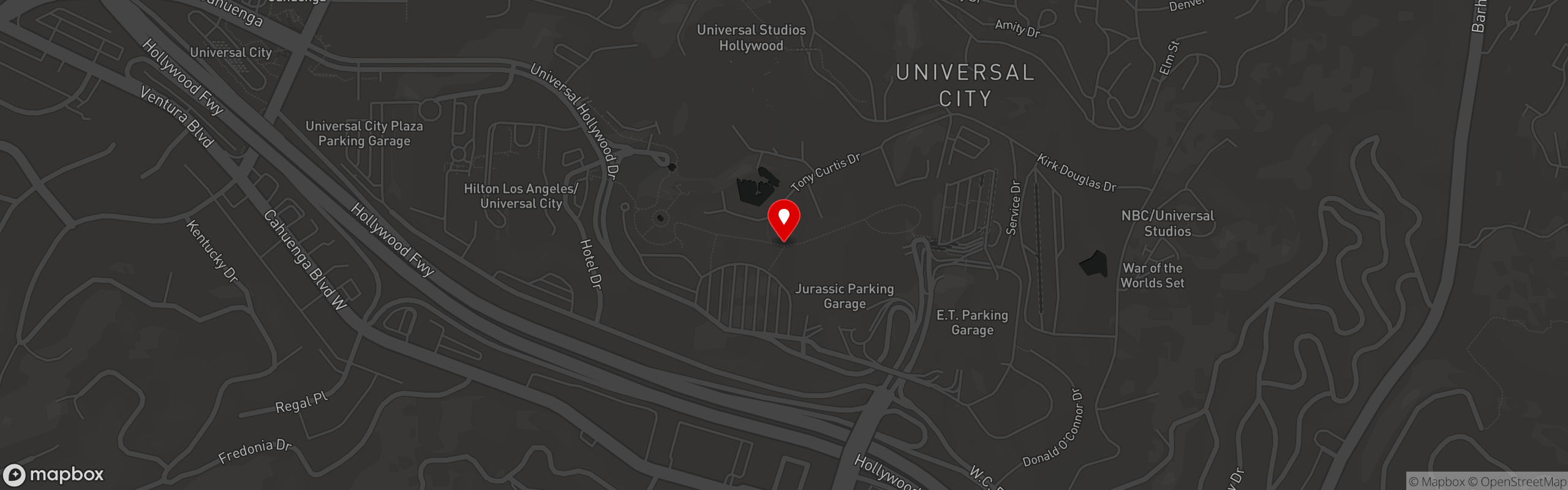 Street map pinning Mr. BBQ in Universal CityWalk (Coming Soon)
