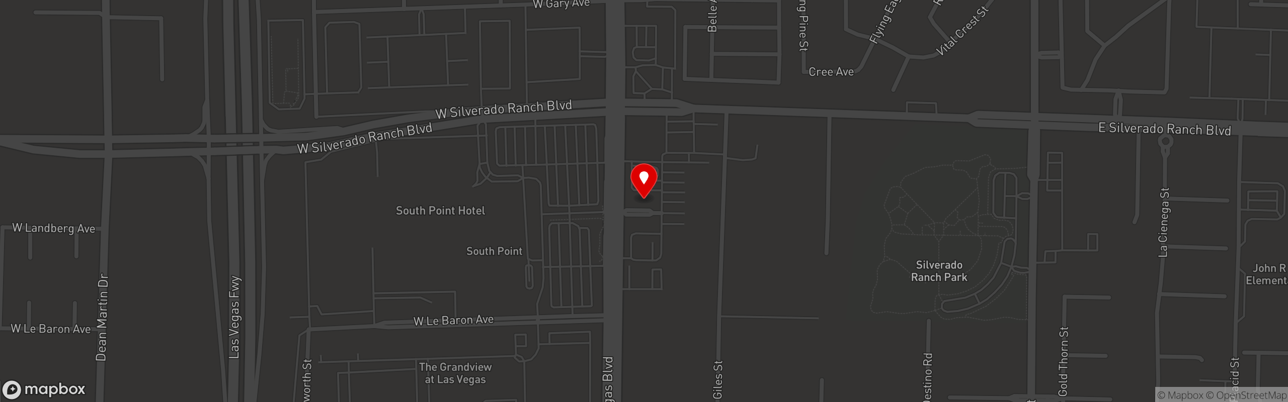 Street map pinning Vitos Tacos in Las Vegas - Las Vegas Blvd x Silverado Ranch