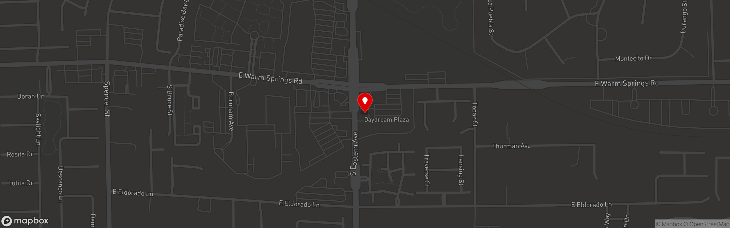 Street map pinning Vitos Tacos in Las Vegas - Eastern x Warm Springs