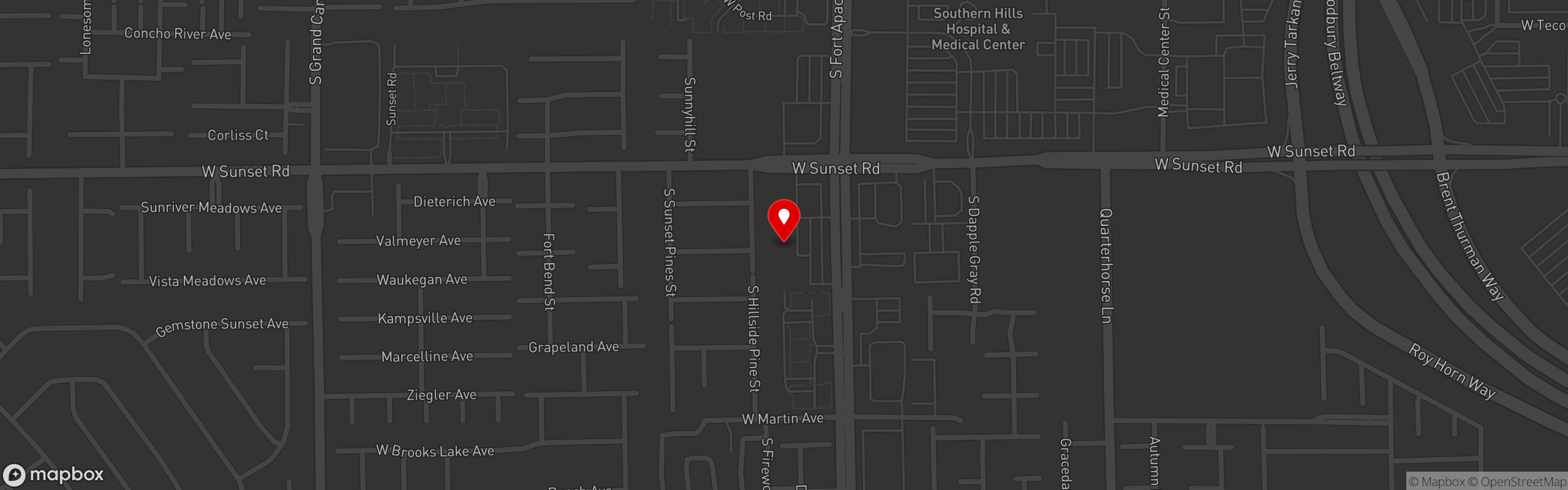 Street map pinning Vitos Tacos in Las Vegas - Fort Apache x Sunset