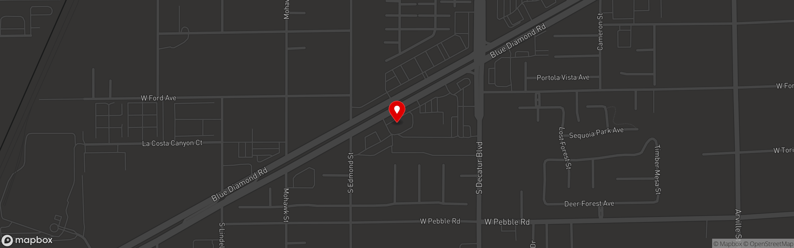 Street map pinning Vitos Tacos in Las Vegas - Blue Diamond x Decatur
