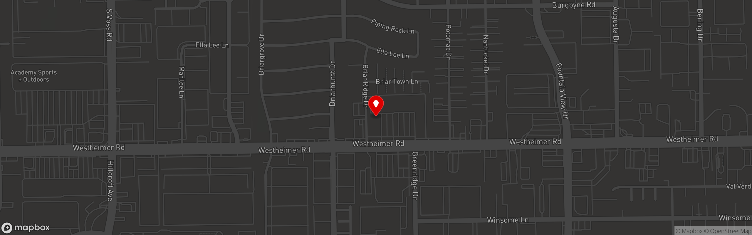 Street map pinning Mezza Grille in Mezza Grille - Houston