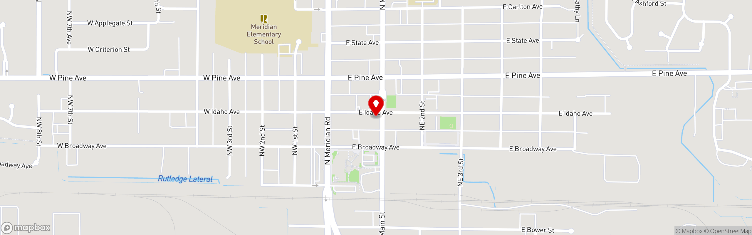 Street map pinning Sushi Shack in Sushi Shack