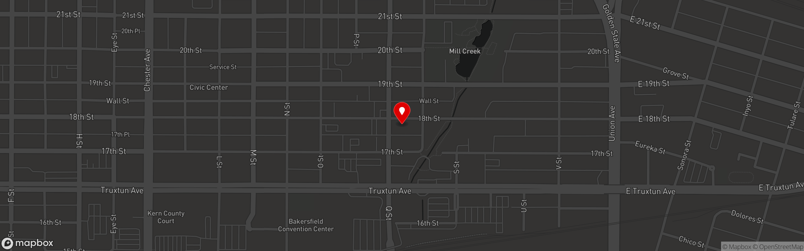 Street map pinning Too Fat Sandwiches in 18th Street Location