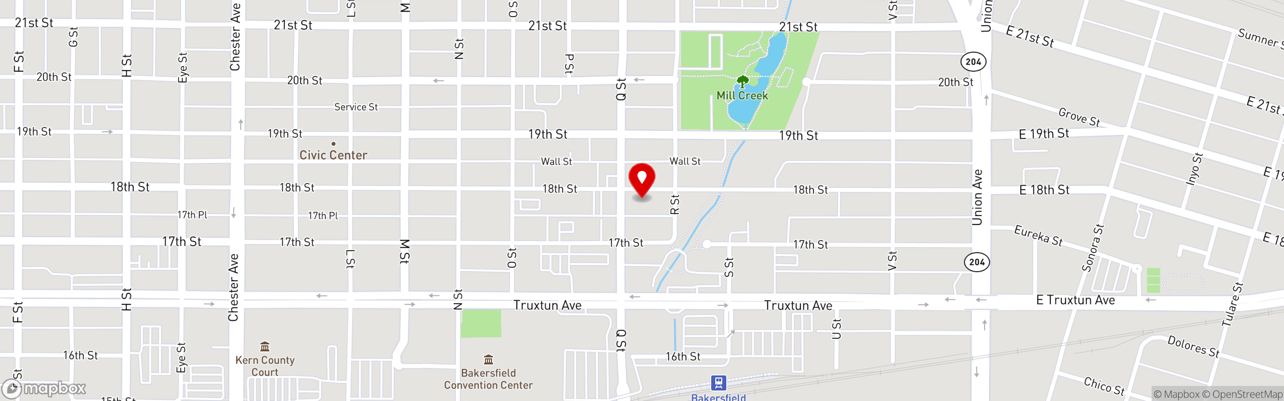 Street map pinning Too Fat Sandwiches in 18th Street Location
