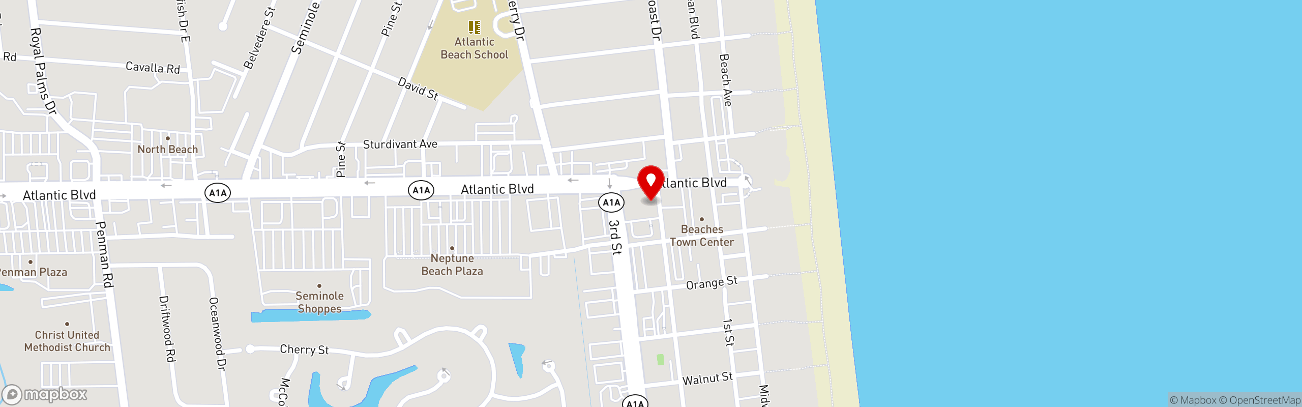 Street map pinning The Local in The Local - Neptune Beach