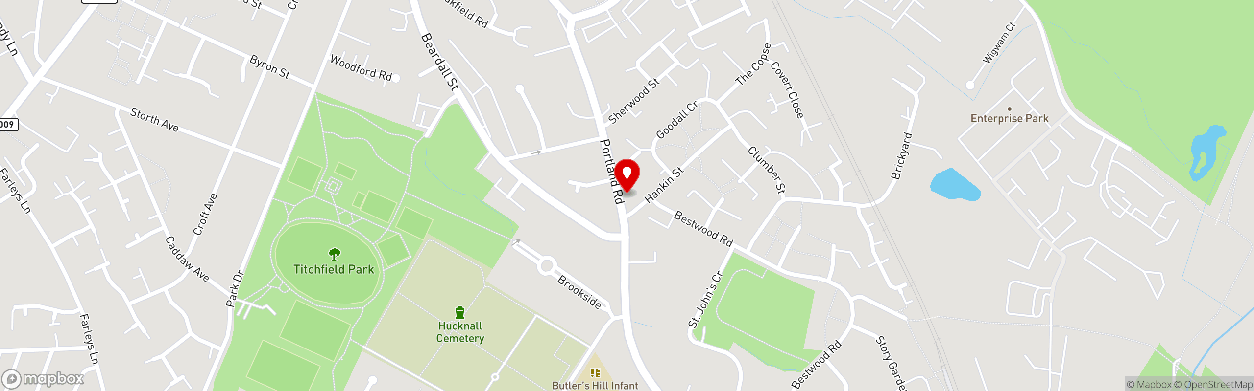 Street map pinning Oregano in Oregano - Portland Road