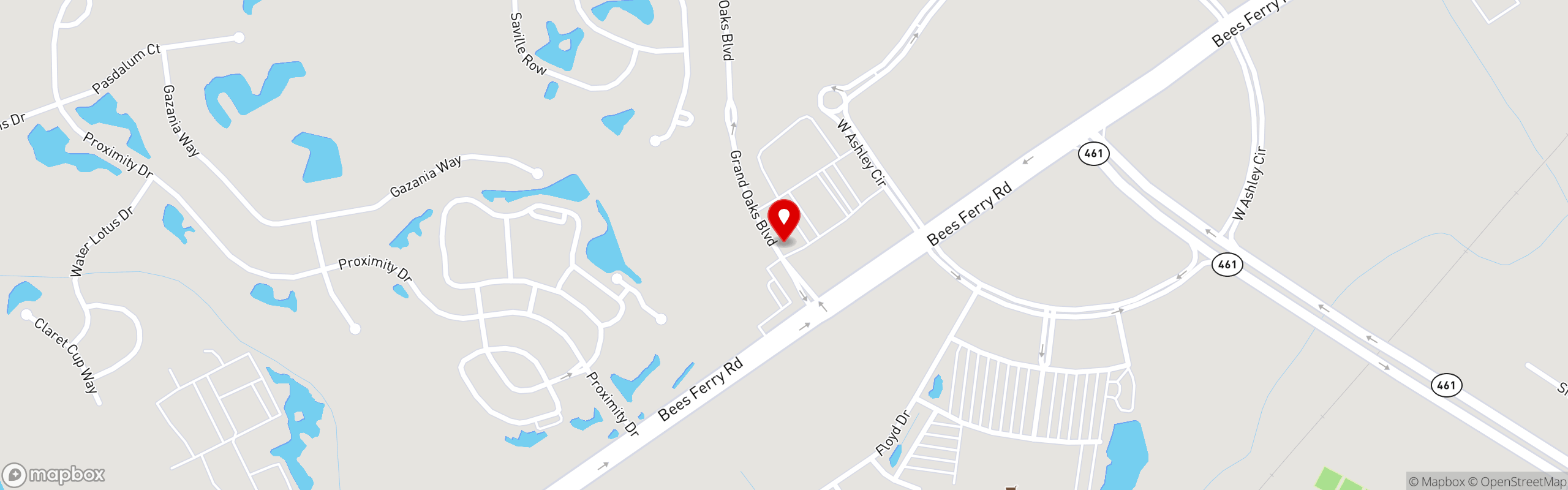 Street map pinning Shuckin' Shack - West Ashley in West Ashley