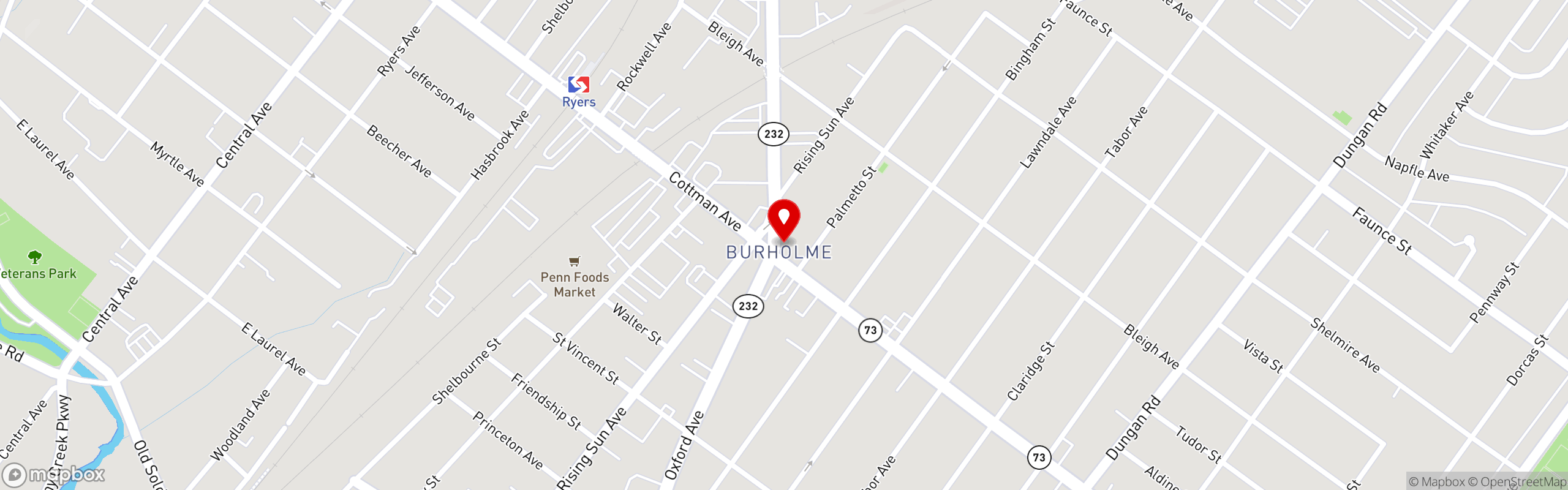 Street map pinning Chuck's Alibi in Chuck’s Alibi