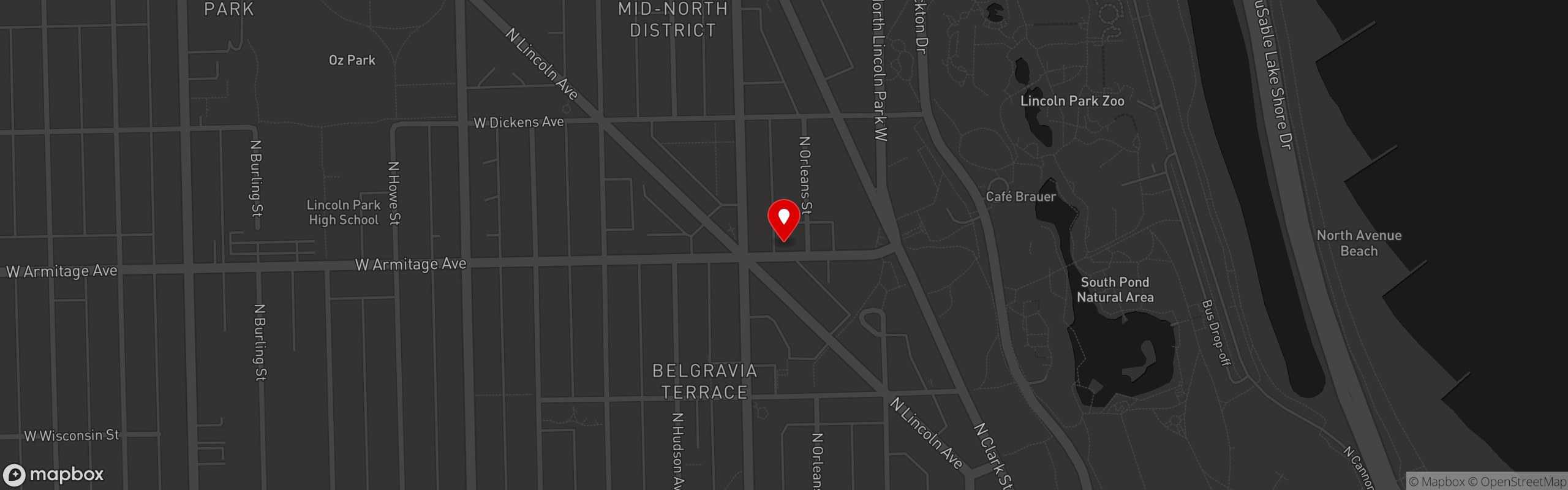 Street map pinning Geja's Cafe in Geja's Cafe
