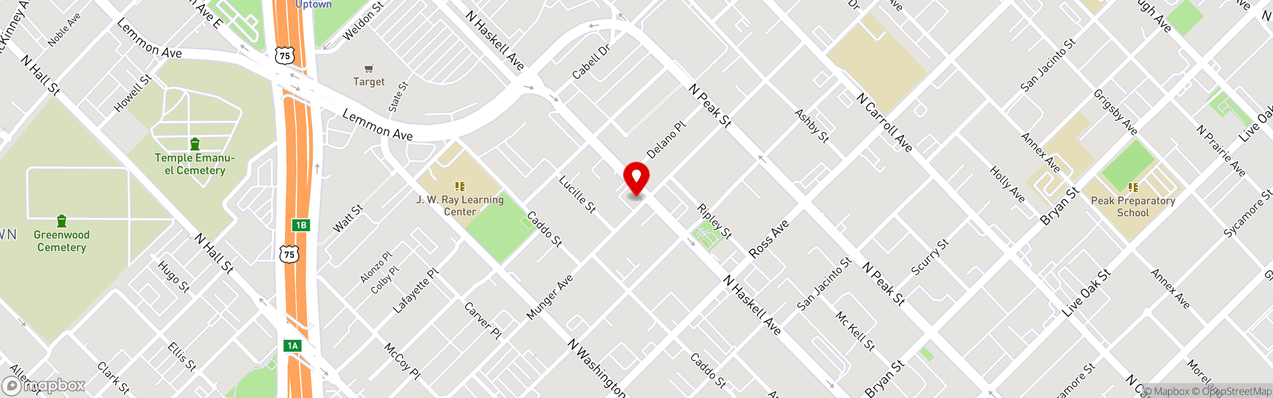 Street map pinning E Bar Tex-Mex in E Bar Tex-Mex
