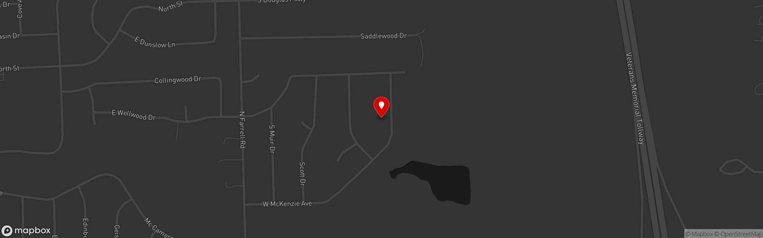 Street map pinning Torro mexican cuisine in Lockport
