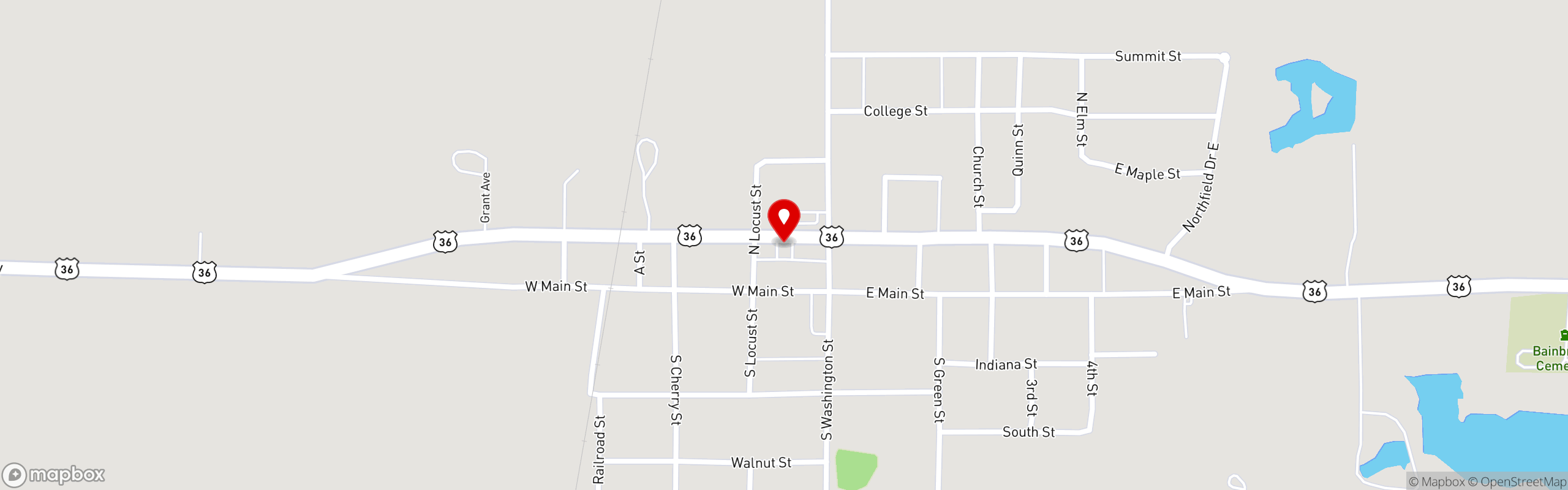Street map pinning Bainbridge Pizza King in Pizza King | Bainbridge