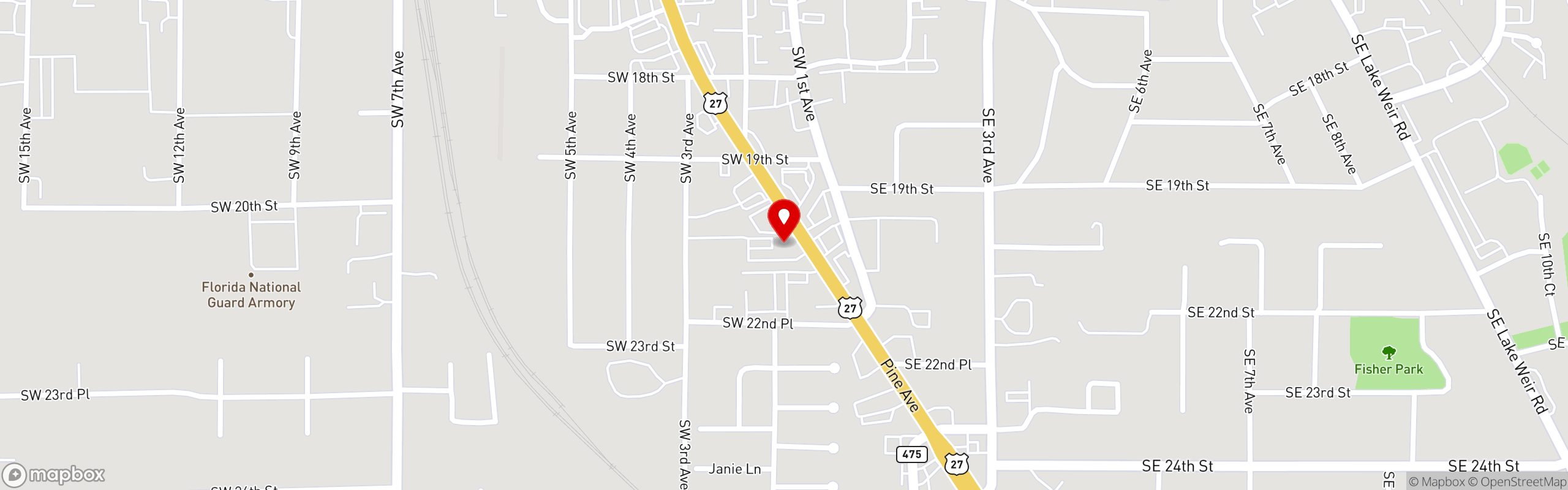 Street map pinning Latinos Y Mas in Latinos Y Mas