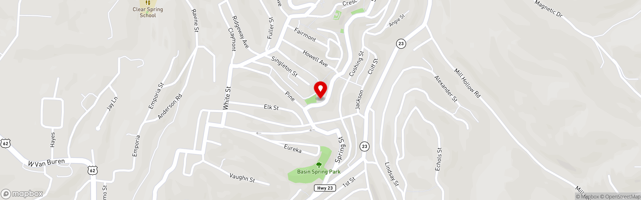 Street map pinning Rogue's Manor in Rogue's Manor