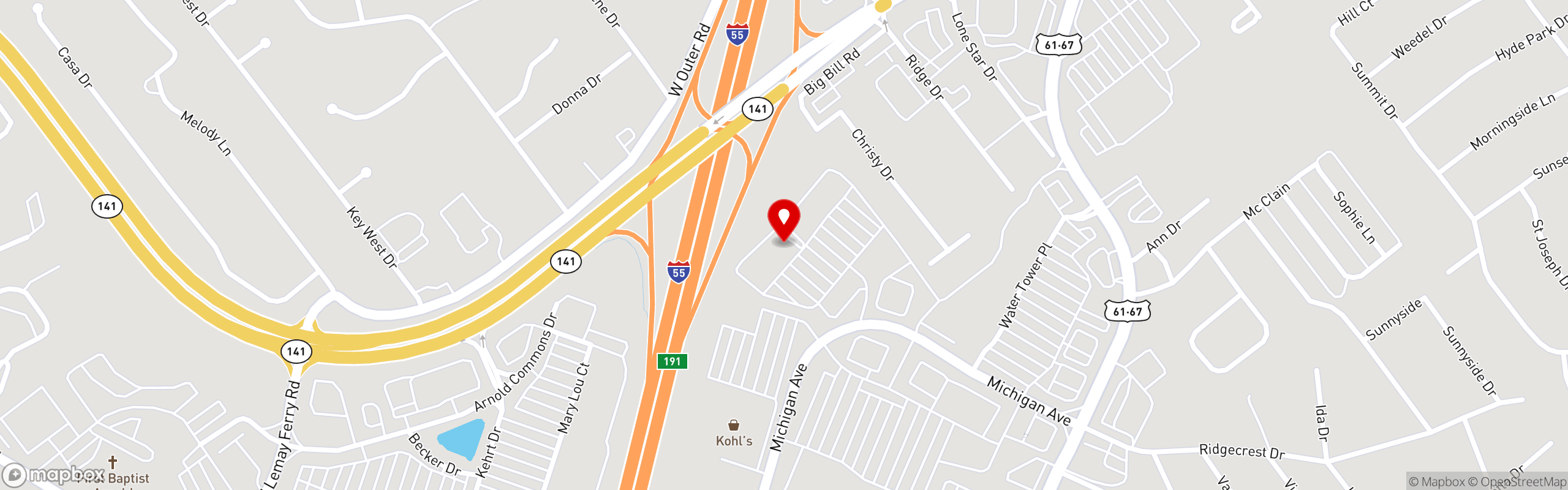 Street map pinning Las Fuentes Mexican Restaurant in Las Fuentes Mexican Restaurant - Arnold