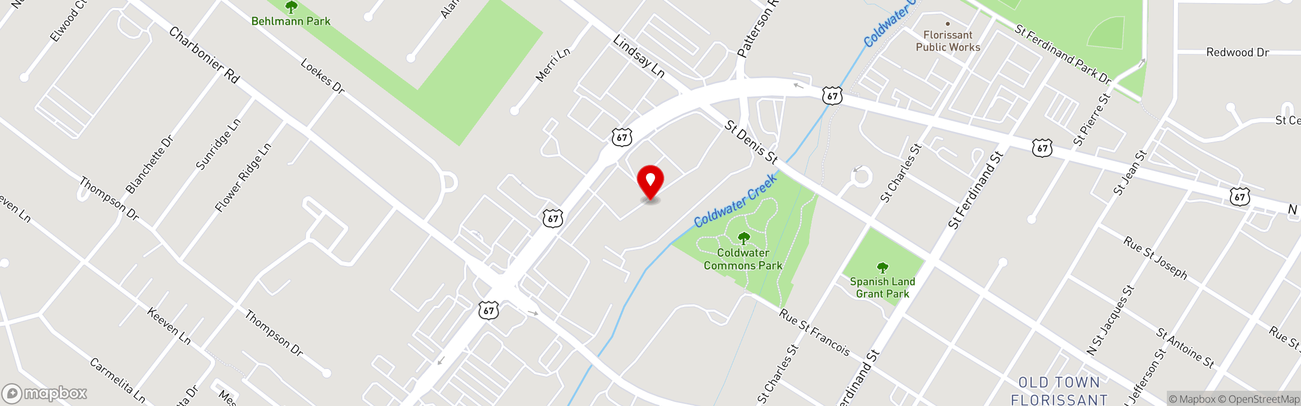 Street map pinning Las Fuentes Mexican Restaurant in Las Fuentes Mexican Restaurant - Florissant