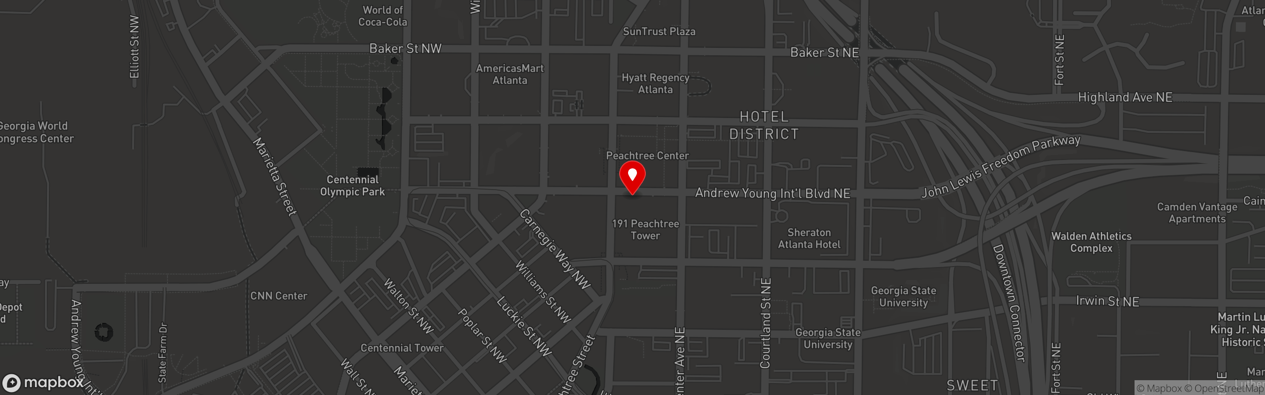 Street map pinning American Dive in American Dive • Downtown, Atlanta