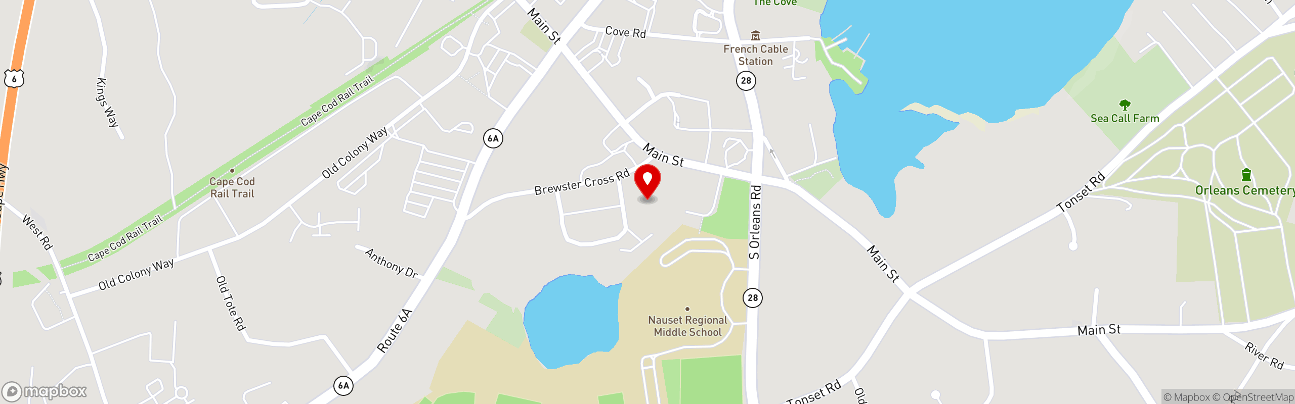 Street map pinning Homeport Restaurant in Homeport Restaurant