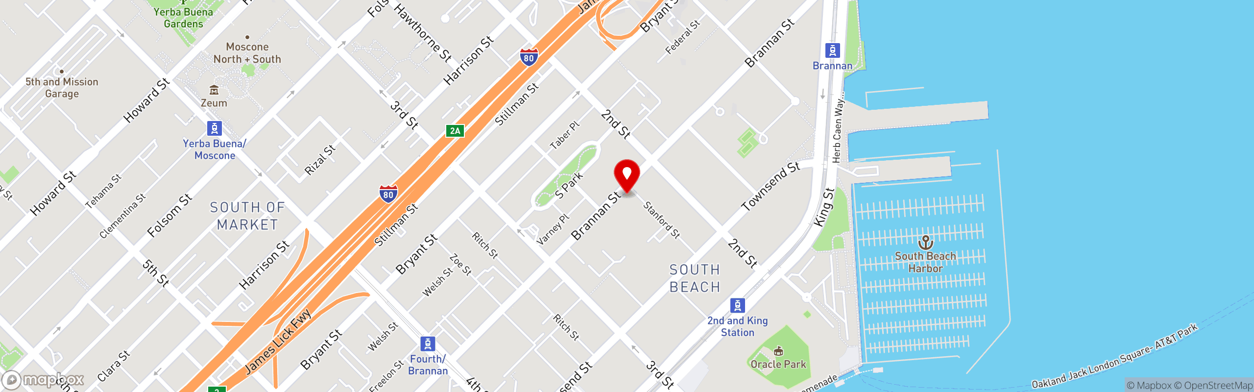 Street map pinning ROOH in San Francisco, CA
