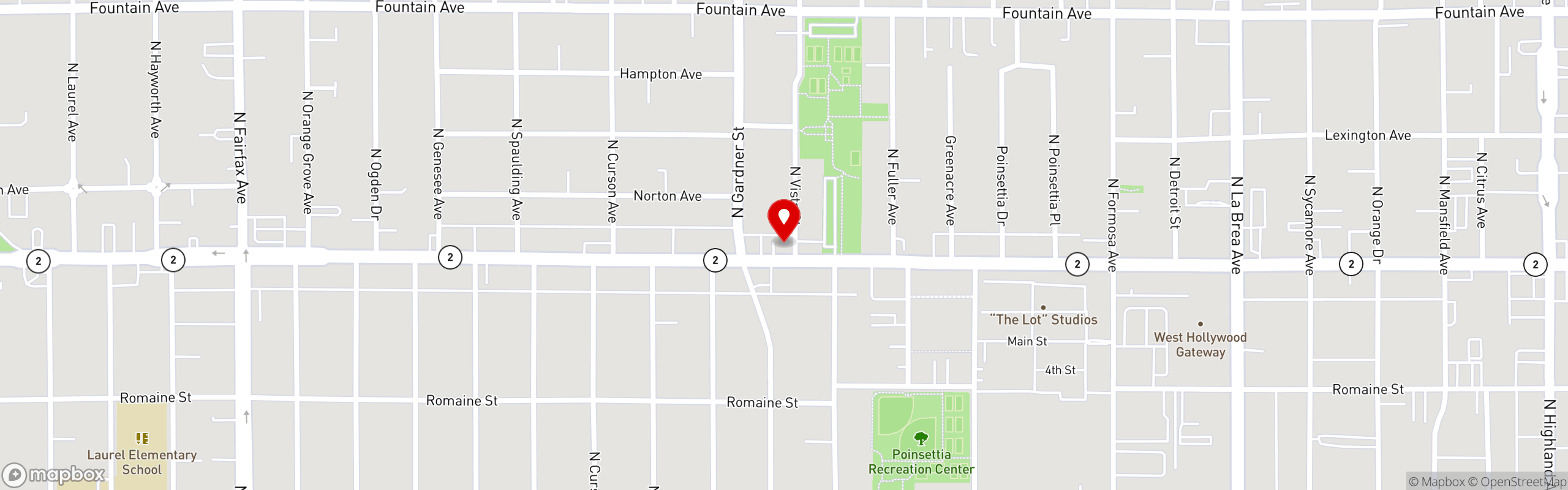 Street map pinning Guac Daddy in Guac Daddy - West Hollywood