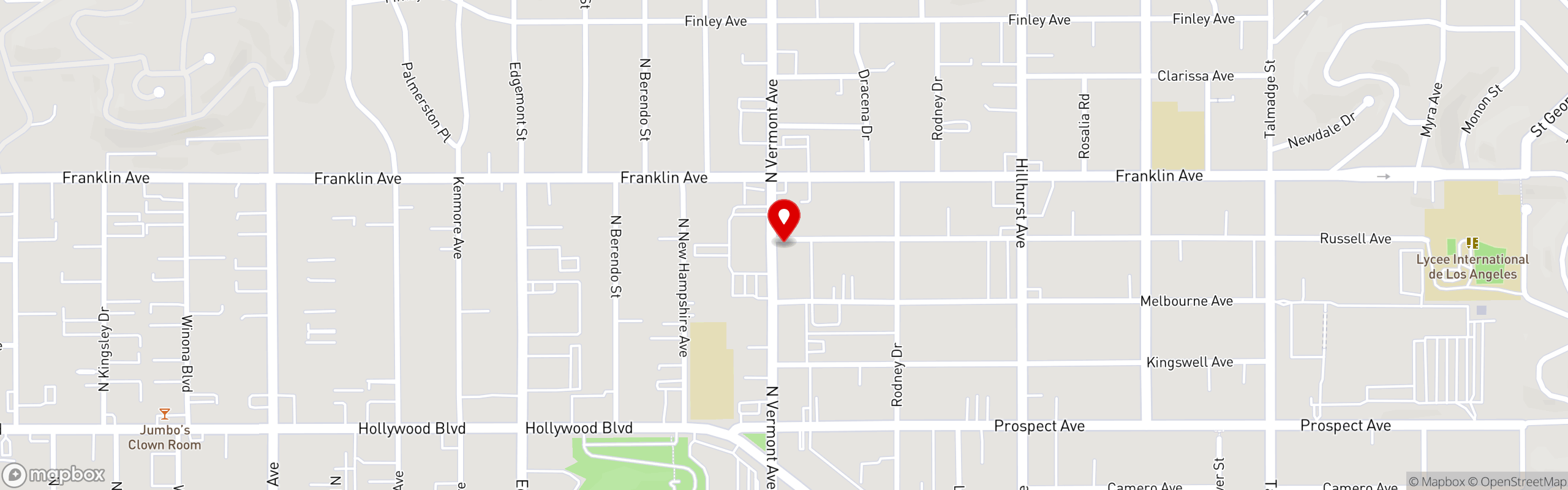Street map pinning Guac Daddy in Guac Daddy-Los Feliz