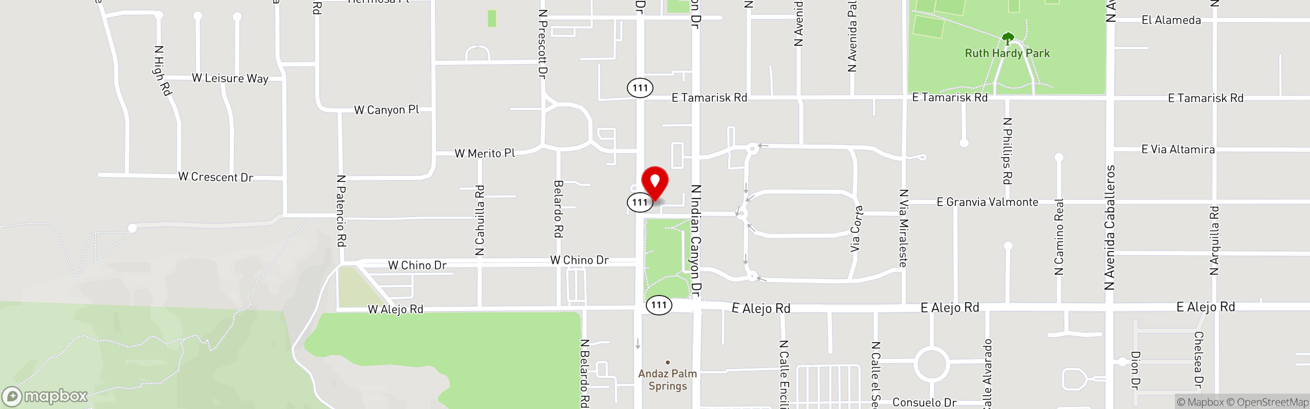 Street map pinning Birba in Birba Palm Springs, CA.