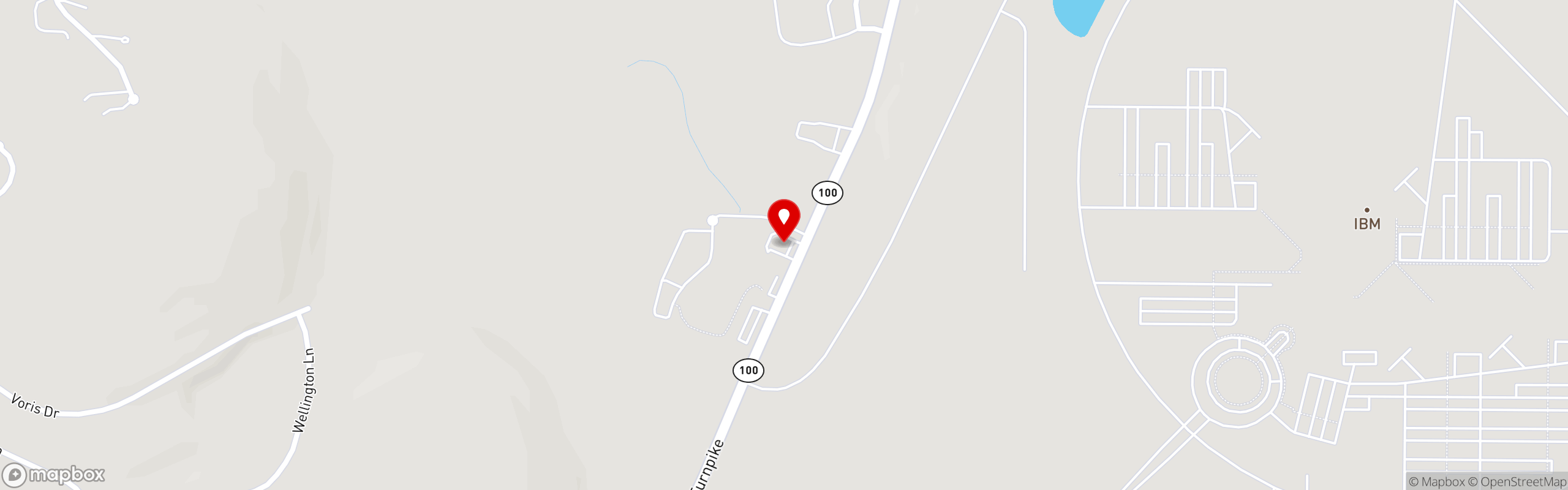 Street map pinning Route 100 Market in Somers