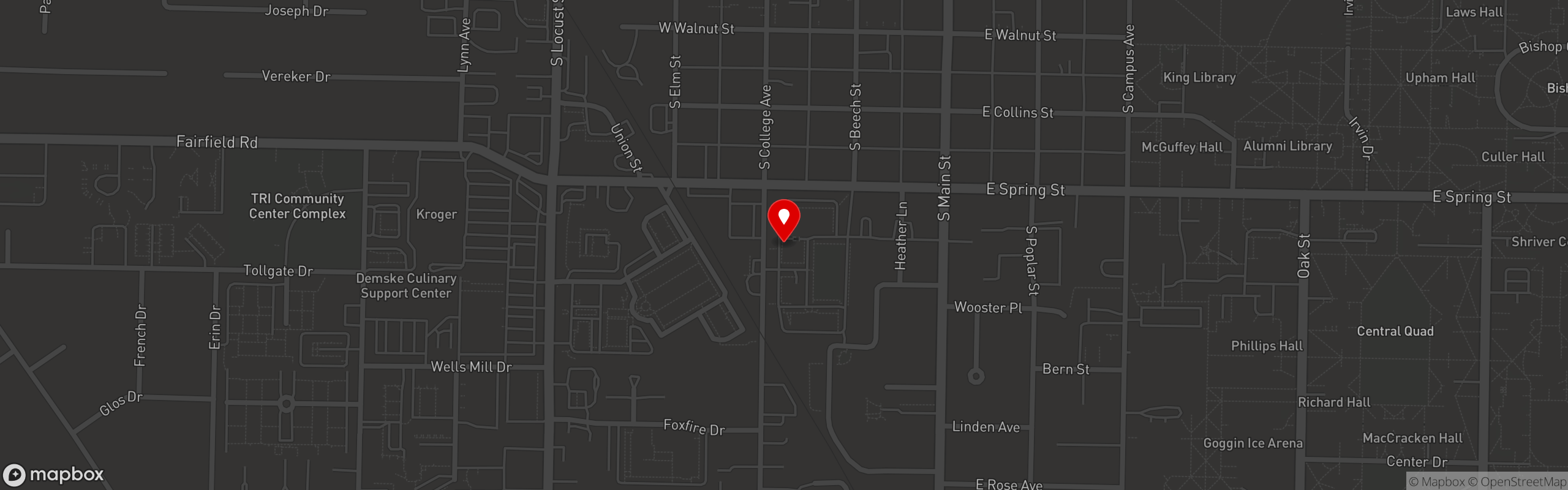 Street map pinning Gaslight Pizza Co. in Gaslight Pizza Co.