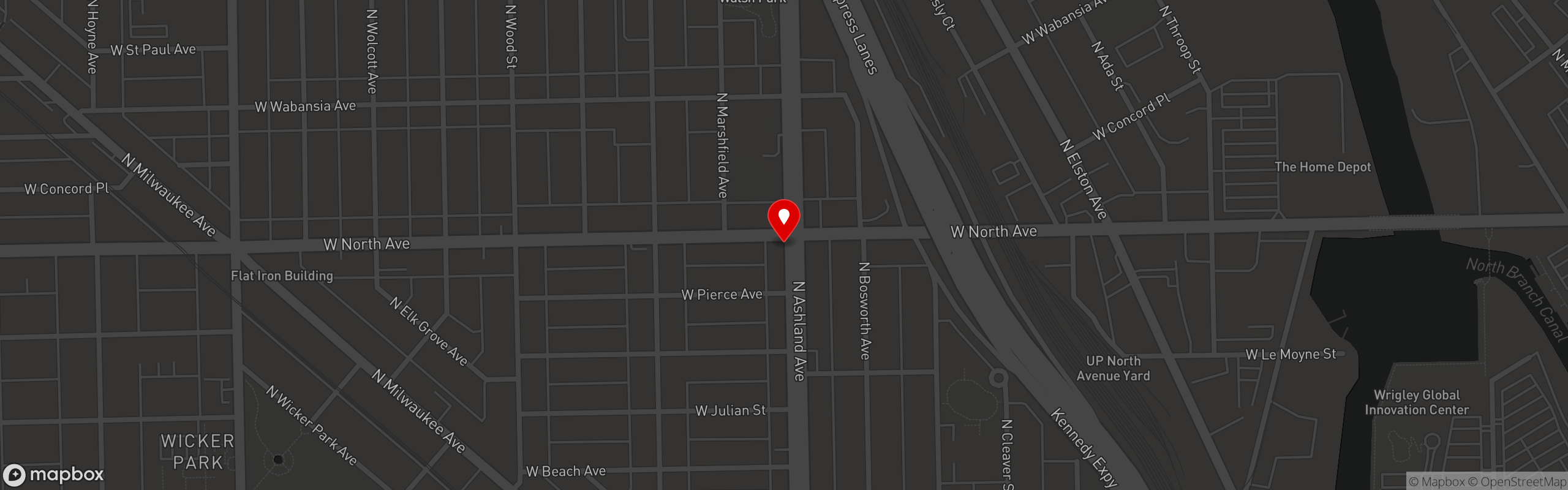 Street map pinning Hollywood Grill in Hollywood Grill