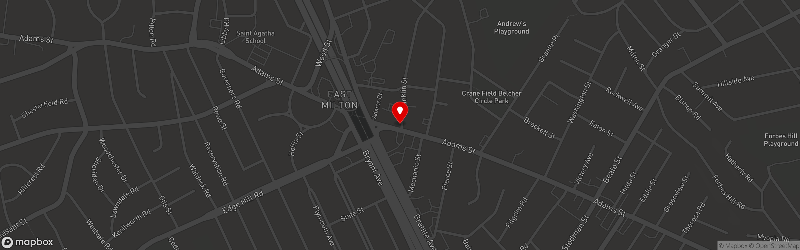 Street map pinning Abby Park Restaurant in Abby Park Restaurant