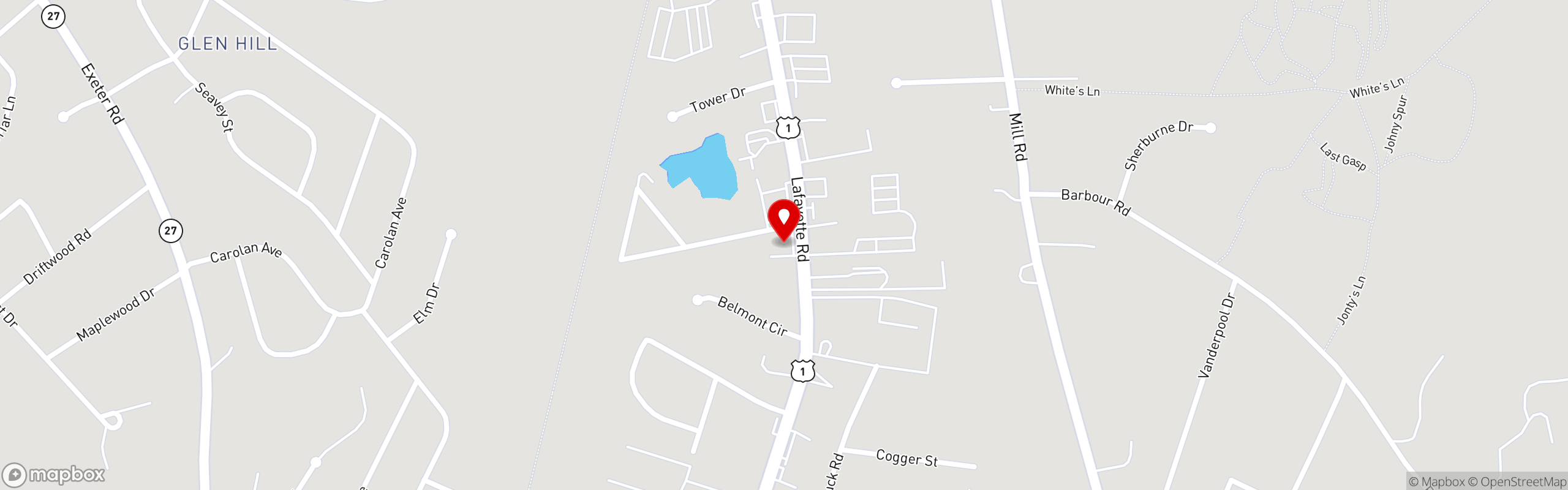 Street map pinning Logan's Run in Hampton