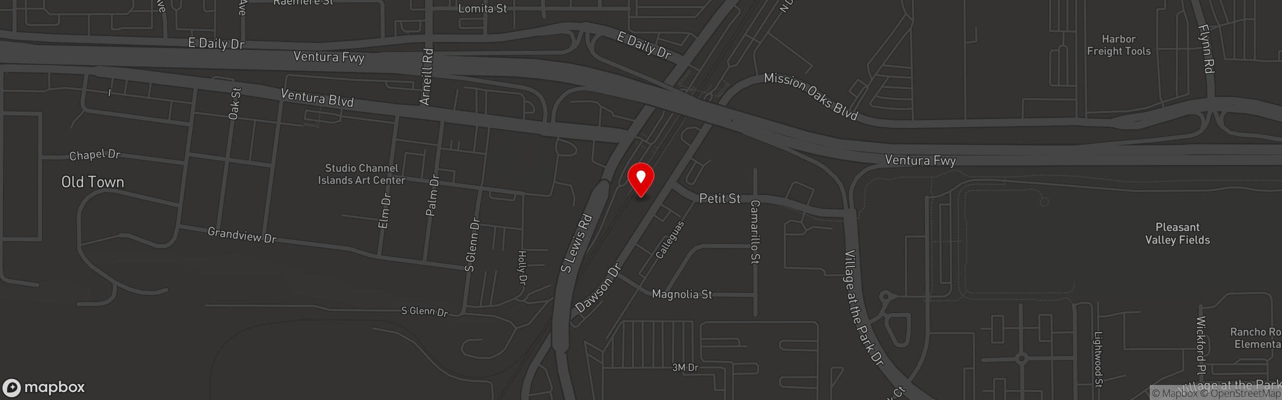 Street map pinning Caribbean Haven in TKT Kitchen & Food Truck