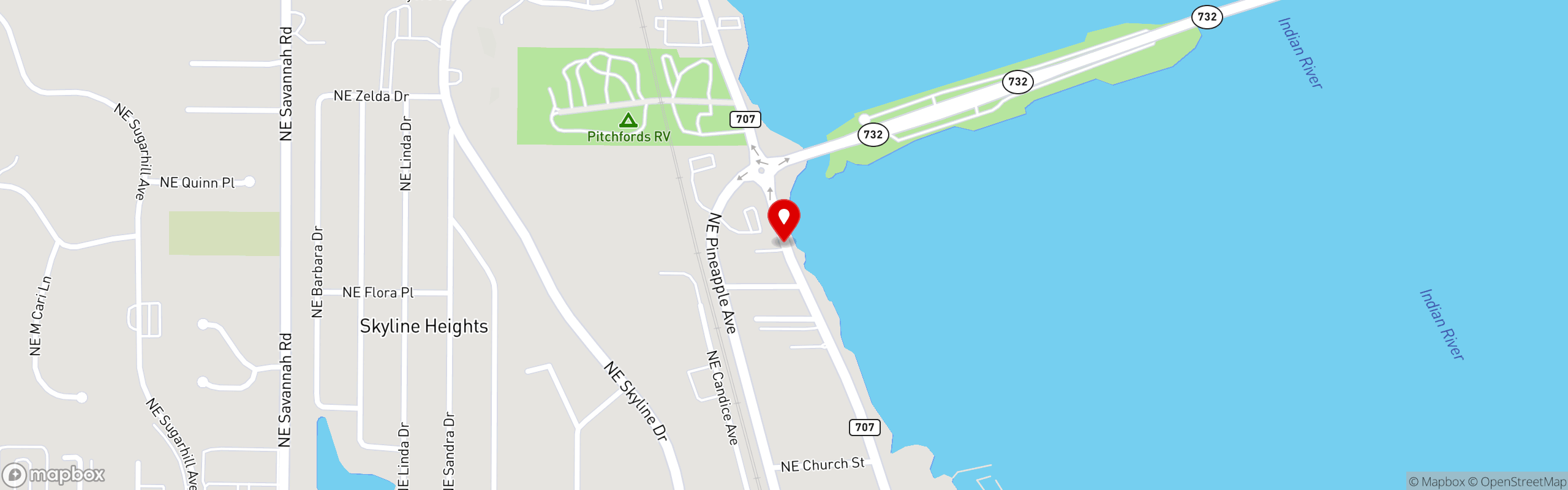 Street map pinning Subs & Suds in Subs & Suds - Jensen Beach
