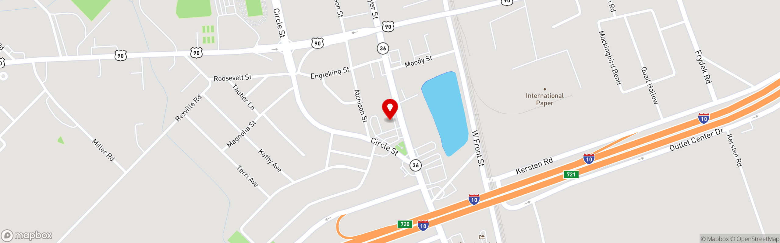 Street map pinning Tony's Family Restaurant in Tony's Family Restaurant
