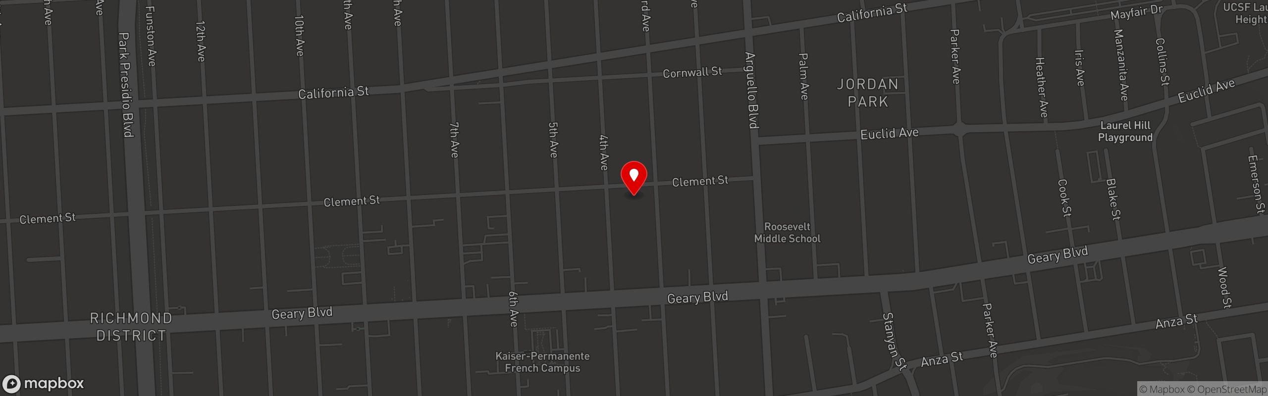Street map pinning Lily in Clement