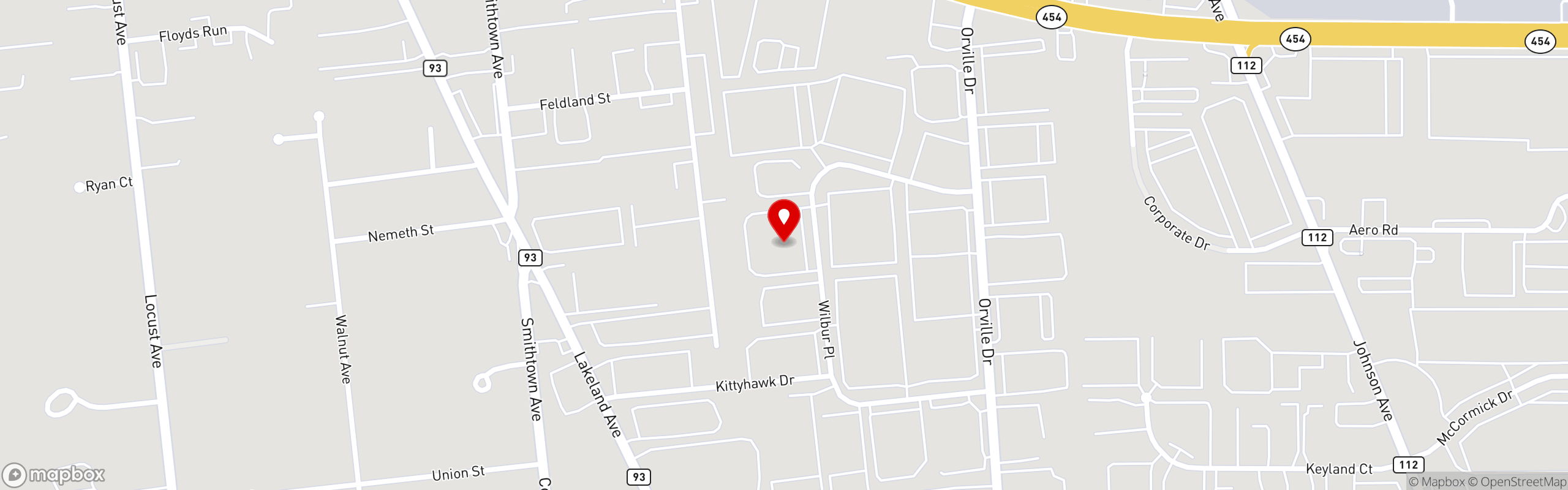 Street map pinning Nonni's (Sysco) in Nonni's