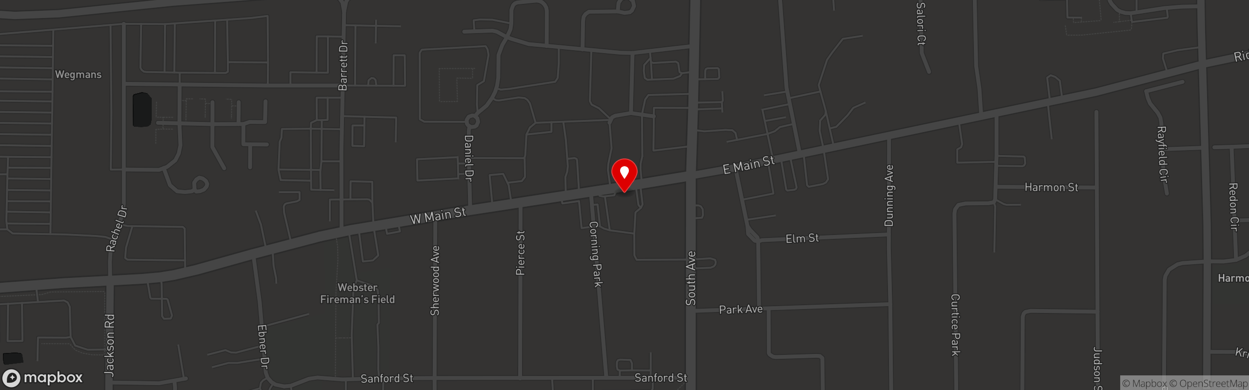 Street map pinning Golden Boys Family Restaurant in Webster