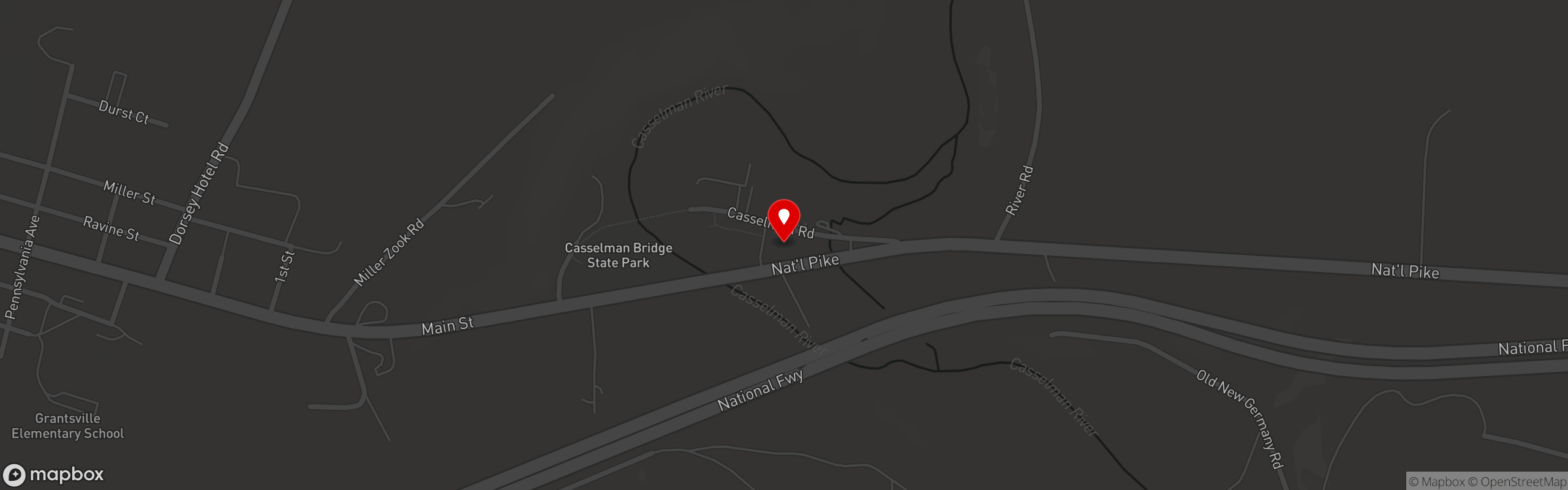 Street map pinning Penn Alps in Penn Alps Restaurant & Craft Shop