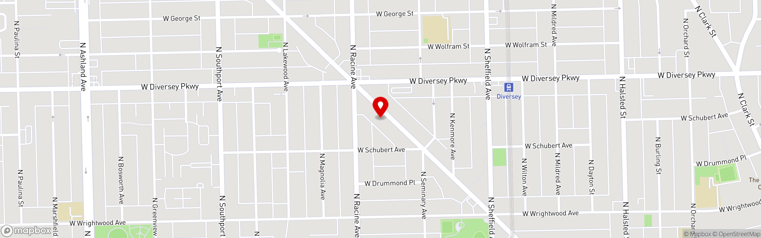 Street map pinning Batter & Berries in Batter & Berries - Lincoln Park