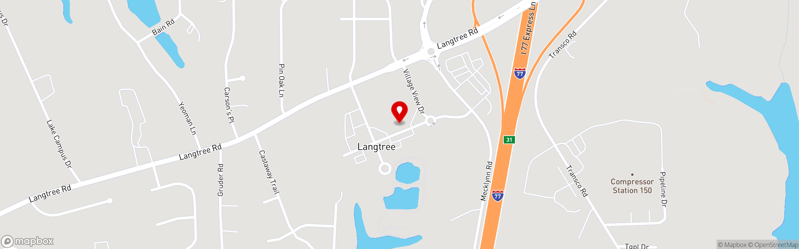 Street map pinning Scratch Kitchen by Ghostface Brewing in Mooresville, Langtree