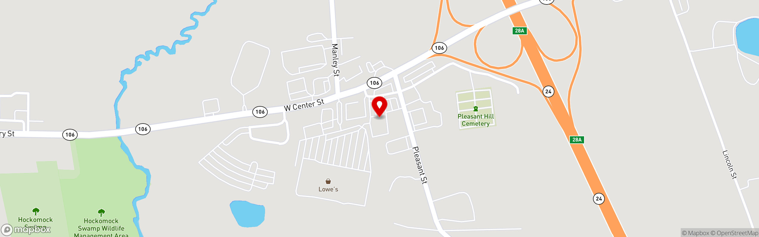 Street map pinning Barrett's Alehouse in Barrett's Alehouse West Bridgewater