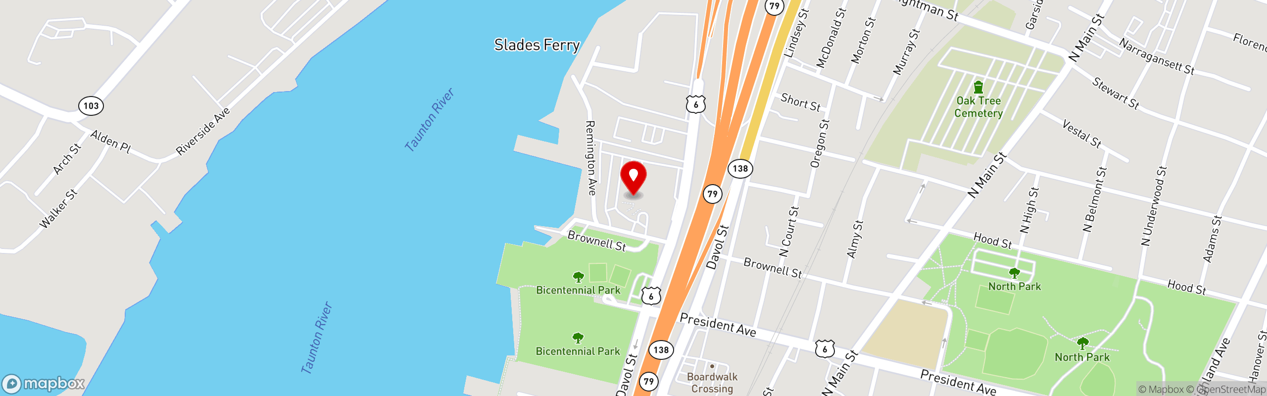 Street map pinning Barrett's Alehouse in Barrett's Waterfront