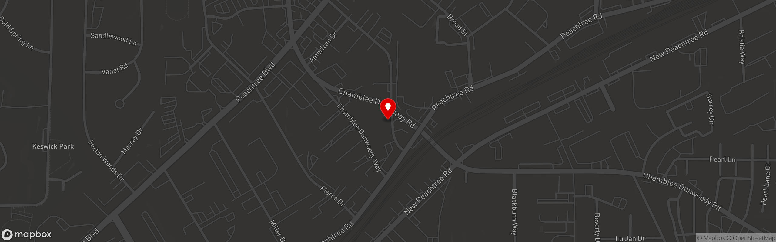 Street map pinning Sabaraba's in Sabaraba's - Chamblee