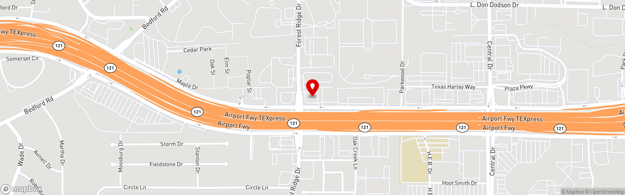 Street map pinning Dough Bro's Italian Kitchen & Bar in Bedford